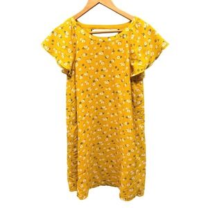Abercrombie & Fitch Shift Dress Women's Small Yellow Floral Short Sleeve Casual